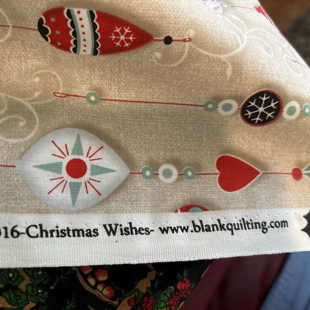 Christmas Ornaments Sewing Crafts Quilting Cotton Fabric 50” X 44”